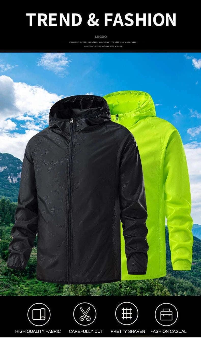 Waterproof Hiking Jacket for Men and Women Sun Protection-Unisex Sky Blue / 4XL
