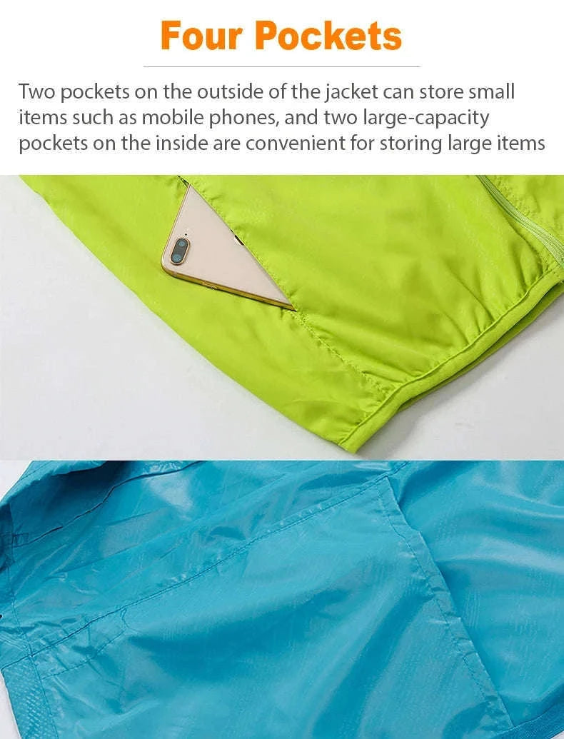 Waterproof Hiking Jacket for Men and Women Sun Protection-Unisex Sky Blue / 4XL