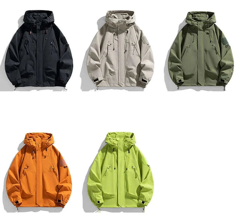 Waterproof Hooded Jacket for Men-2XL / FluorescentGreen / CHINA