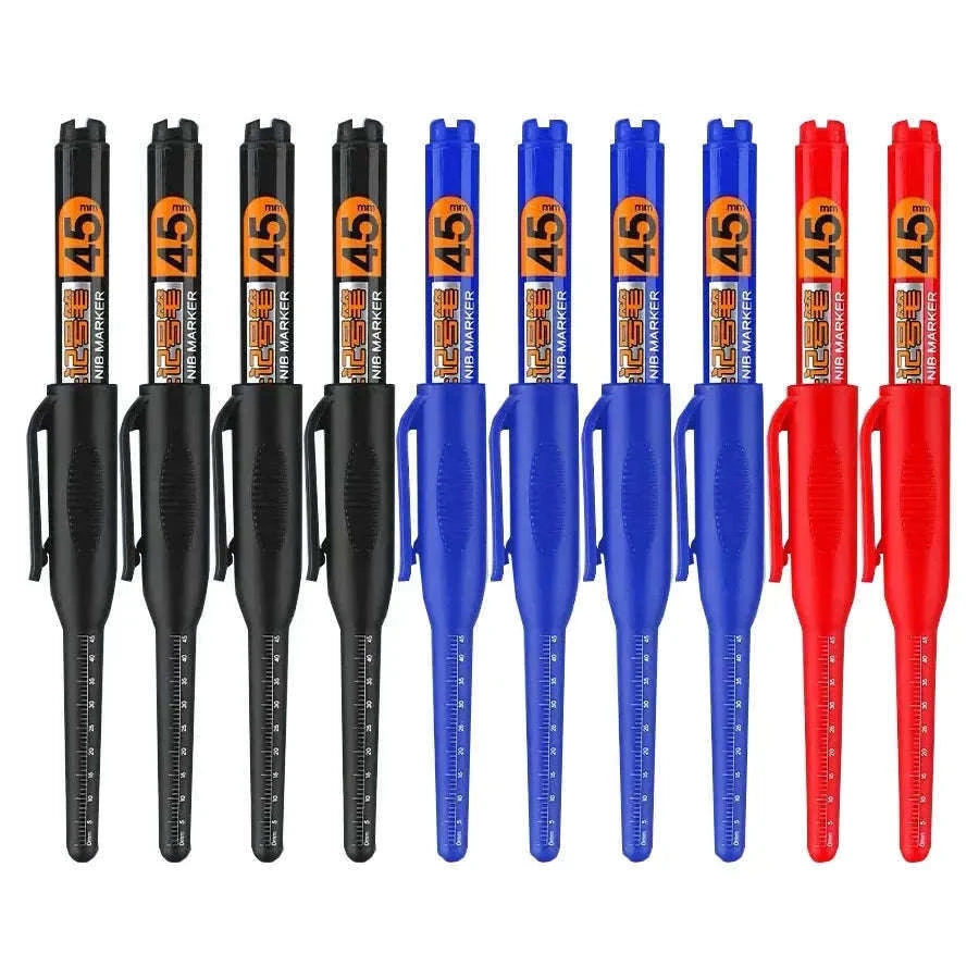 Waterproof Long Head Marker Pen Set for Deep Hole Marking-10 mix