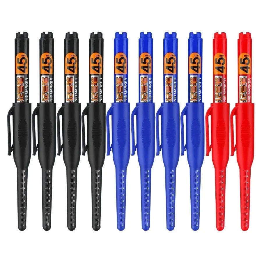 Waterproof Long Head Marker Pen Set for Deep Hole Marking-10 mix