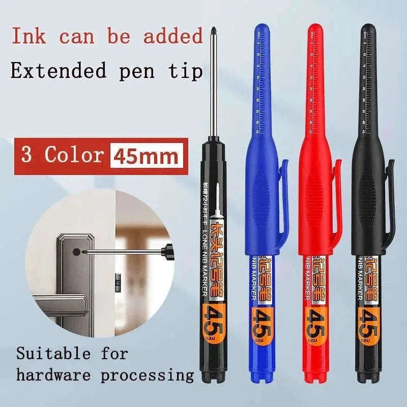 Waterproof Long Head Marker Pen Set for Deep Hole Marking-10 mix