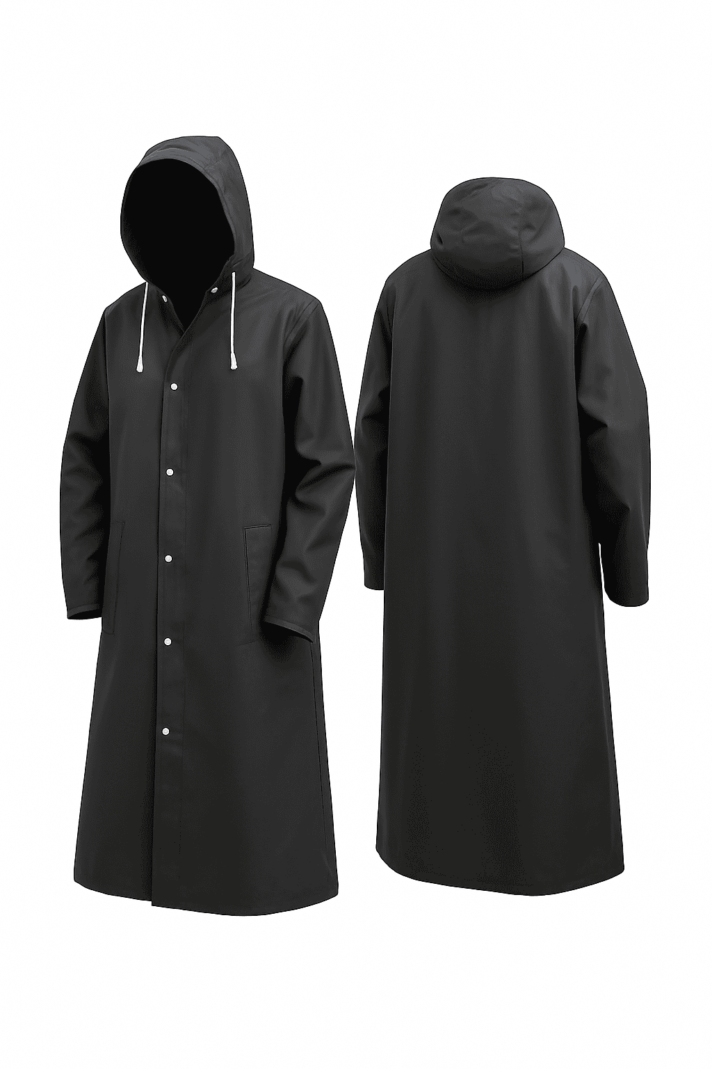 Waterproof Long Raincoat for Reliable Rain Protection-black / XXL