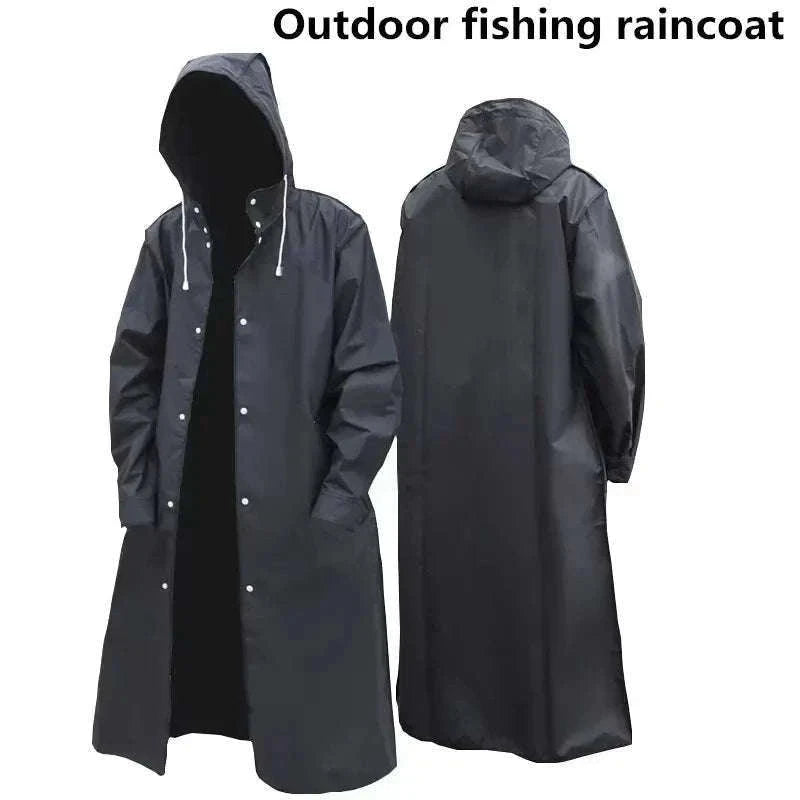 Waterproof Long Raincoat for Reliable Rain Protection-black / XXL