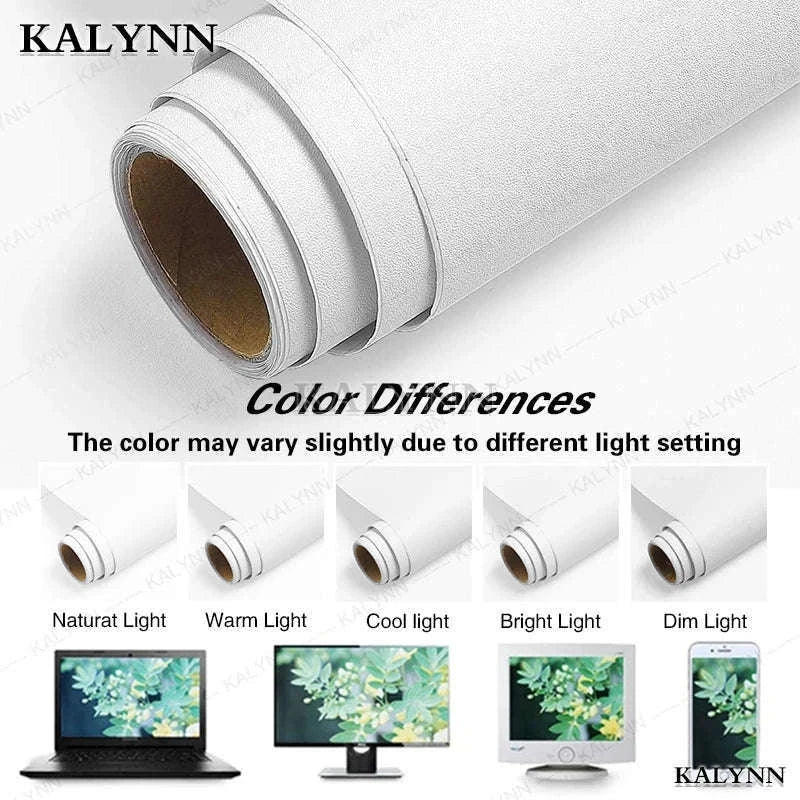 Waterproof Matte Self-Adhesive Vinyl Wallpaper Roll-400cmx55cm / White