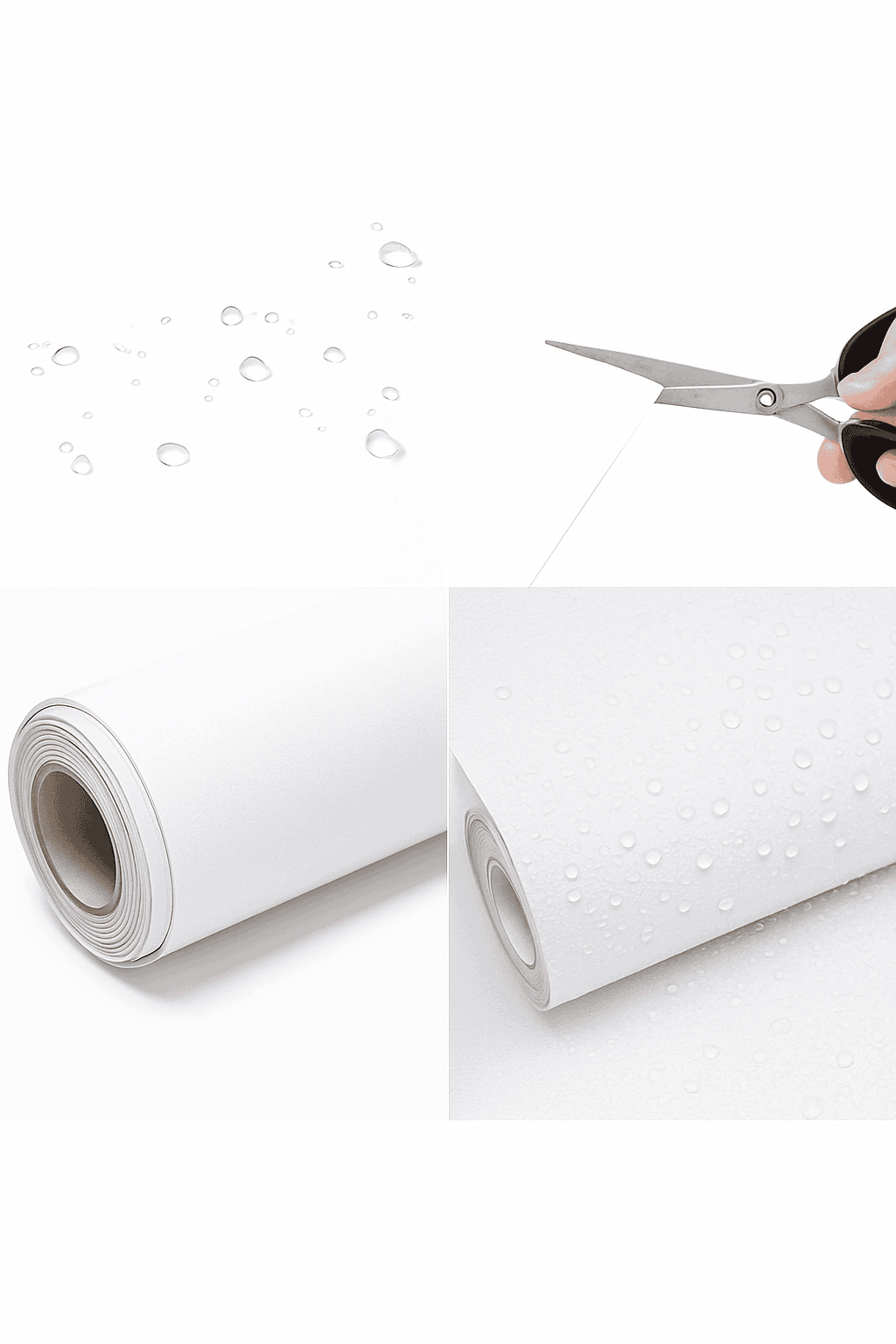 Waterproof Matte Self-Adhesive Vinyl Wallpaper Roll-400cmx55cm / White