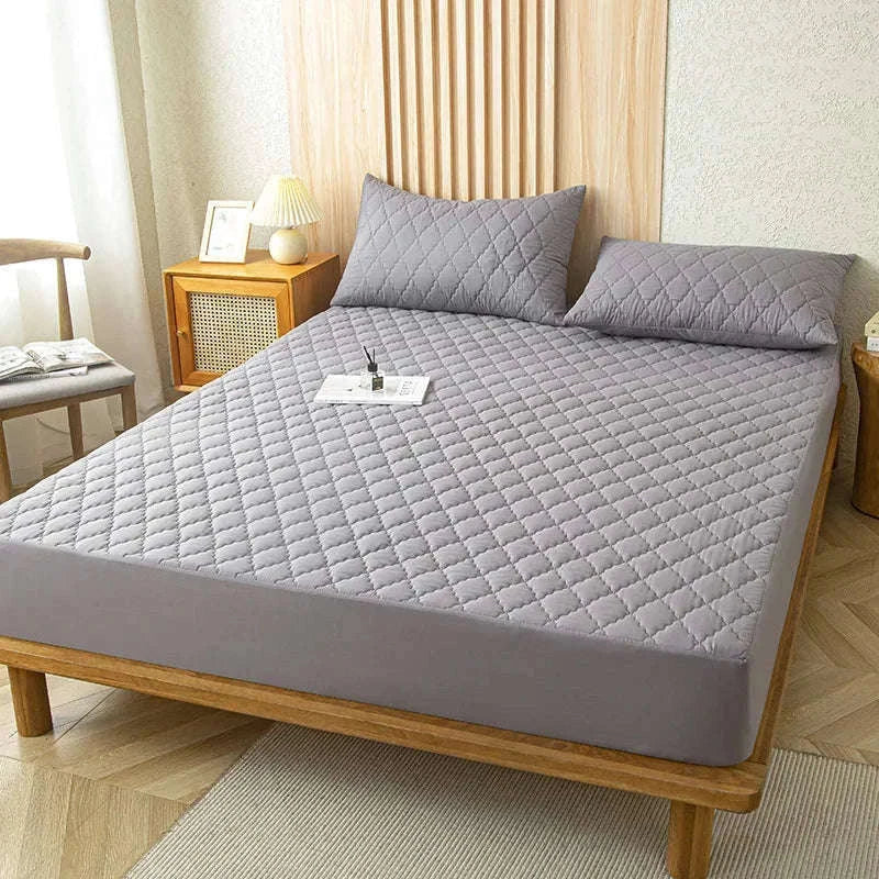 Waterproof Mattress Protector Fitted Sheet for Everyday Clean Sleep-Gray / 150x200x30cm