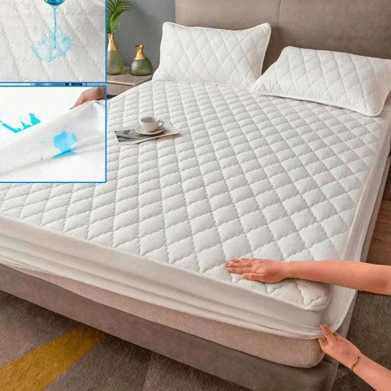 Waterproof Mattress Protector Fitted Sheet for Everyday Clean Sleep-Gray / 150x200x30cm