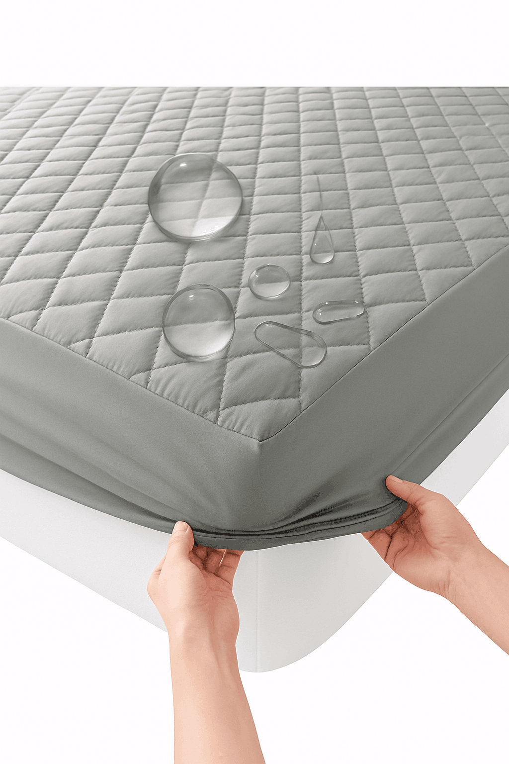 Waterproof Mattress Protector Fitted Sheet for Everyday Clean Sleep-Gray / 150x200x30cm
