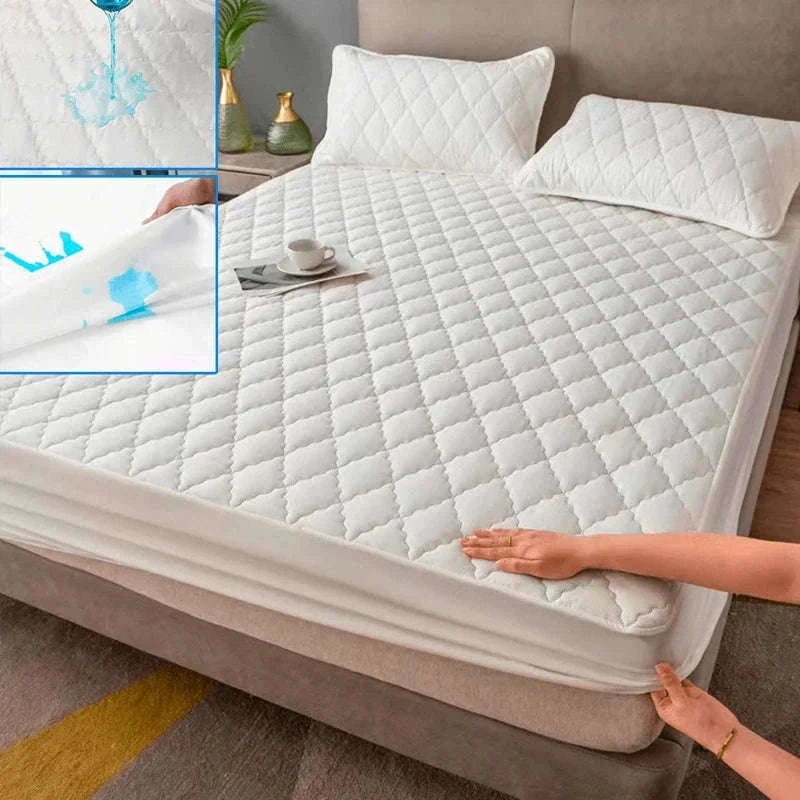 Waterproof Mattress Protector Fitted Sheet for Everyday Clean Sleep-Gray / 150x200x30cm