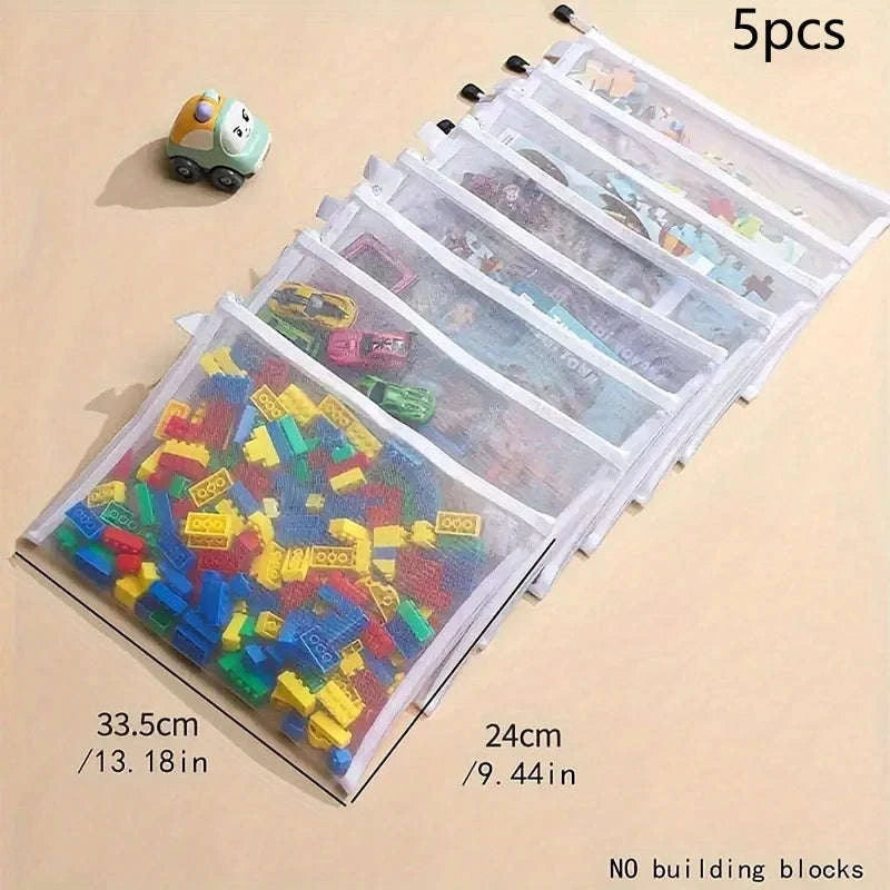 Waterproof Mesh Zipper Pouch Set (5pcs)-5pc-L / China Mainland