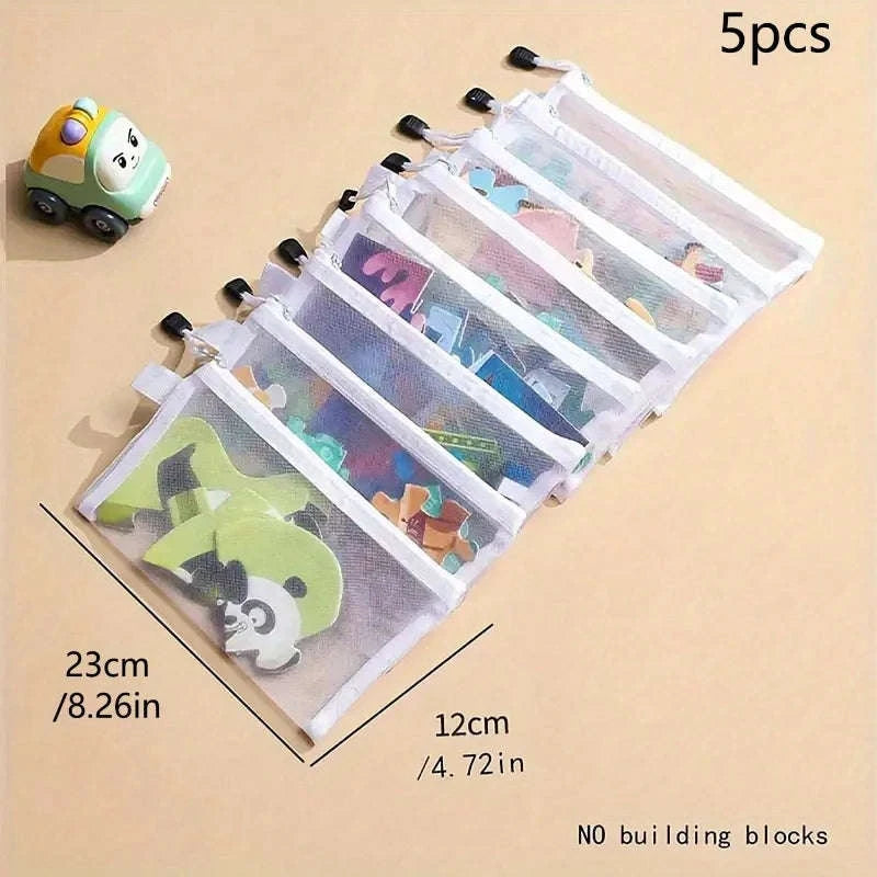 Waterproof Mesh Zipper Pouch Set (5pcs)-5pc-L / China Mainland