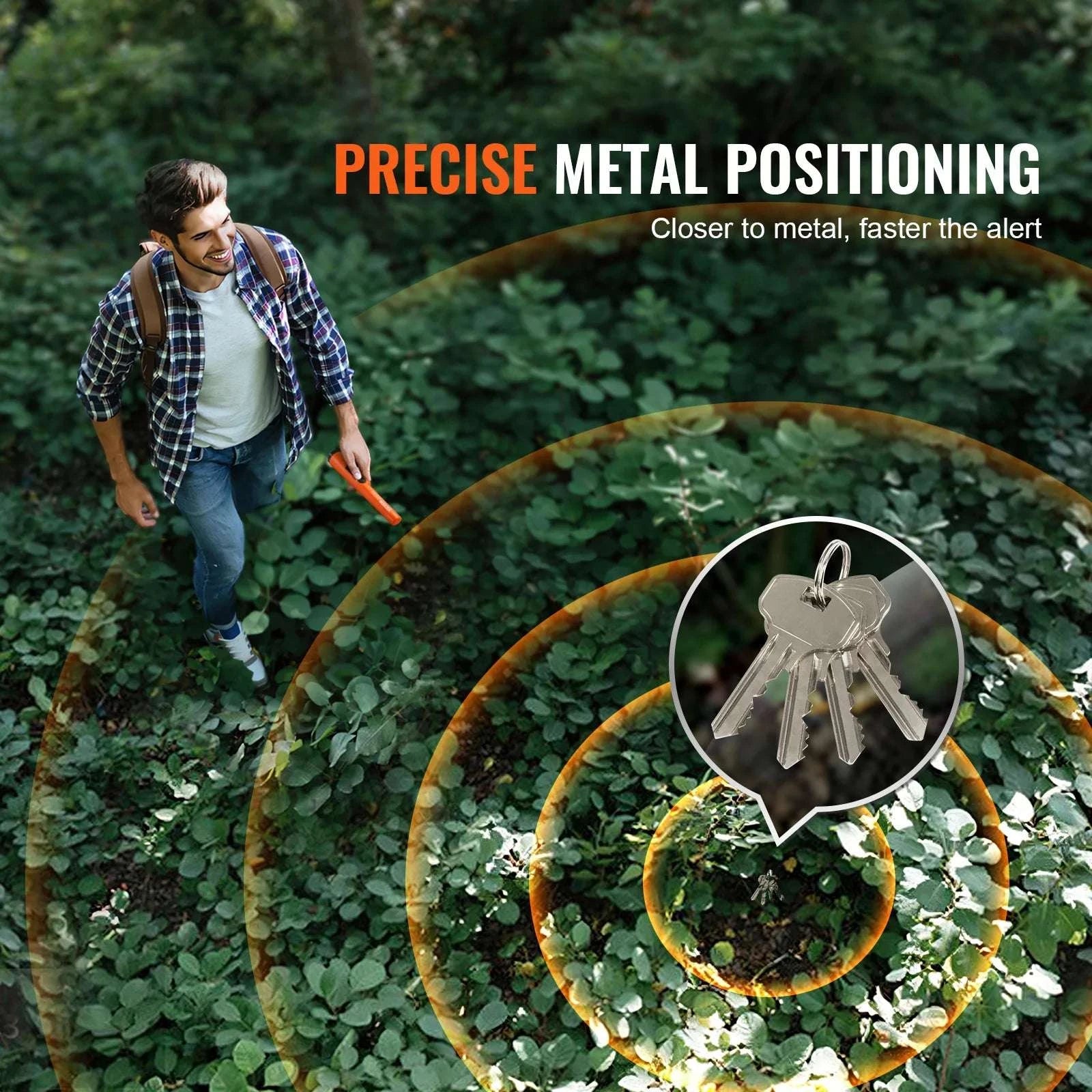 Waterproof Metal Detector Pinpointer Wand with 3 Modes-TS102 IP68 / United States