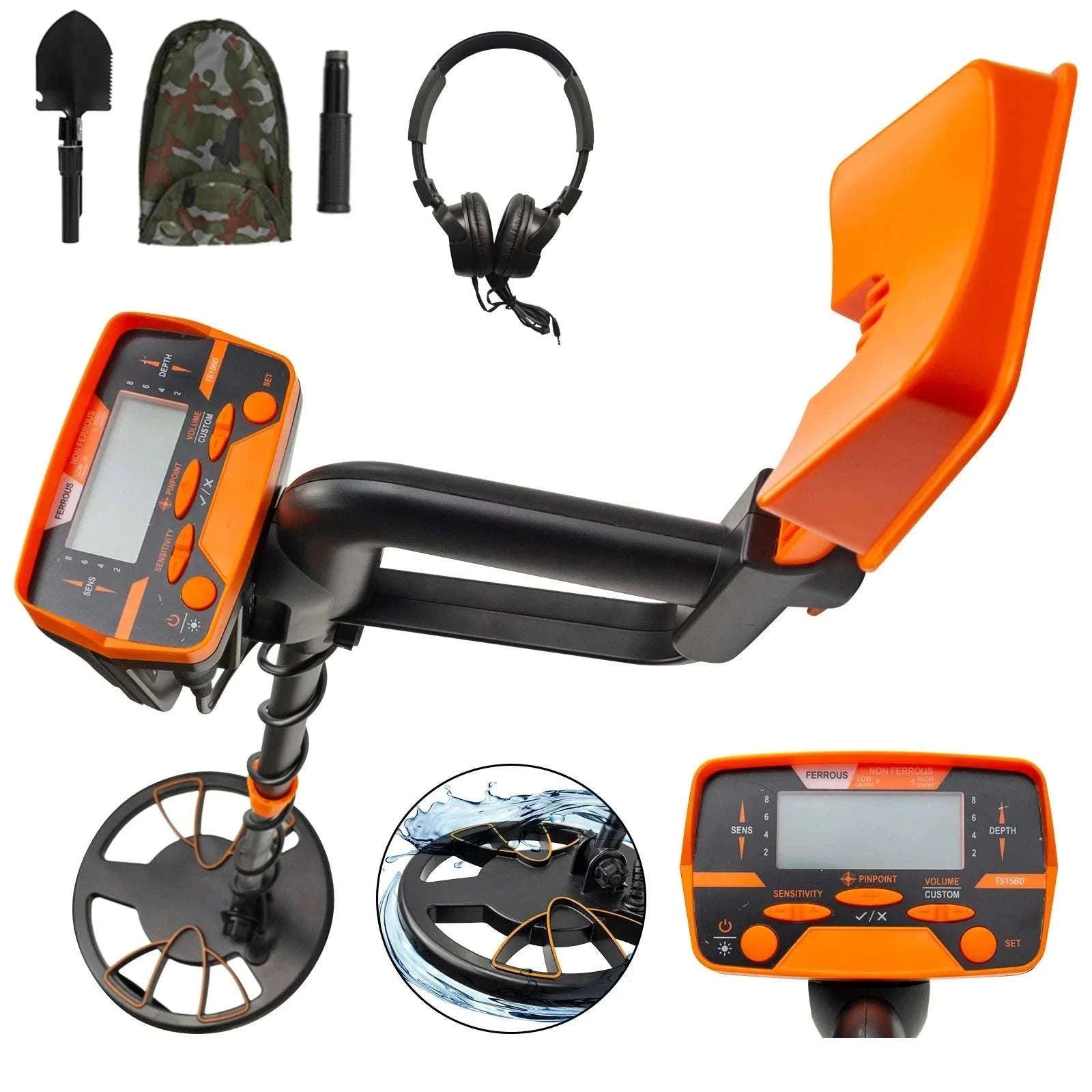 Waterproof Metal Detector with LCD Display & Adjustable Shaft-United States