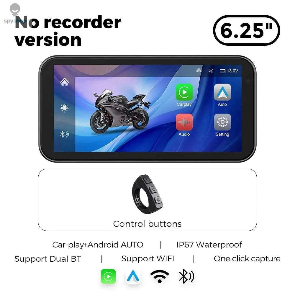 Waterproof Motorcycle GPS with 6.25" Display and DVR-No recorder