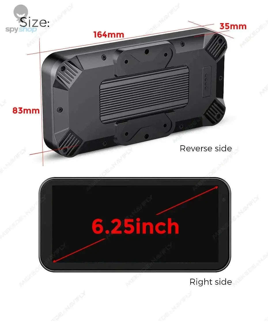 Waterproof Motorcycle GPS with 6.25" Display and DVR-No recorder