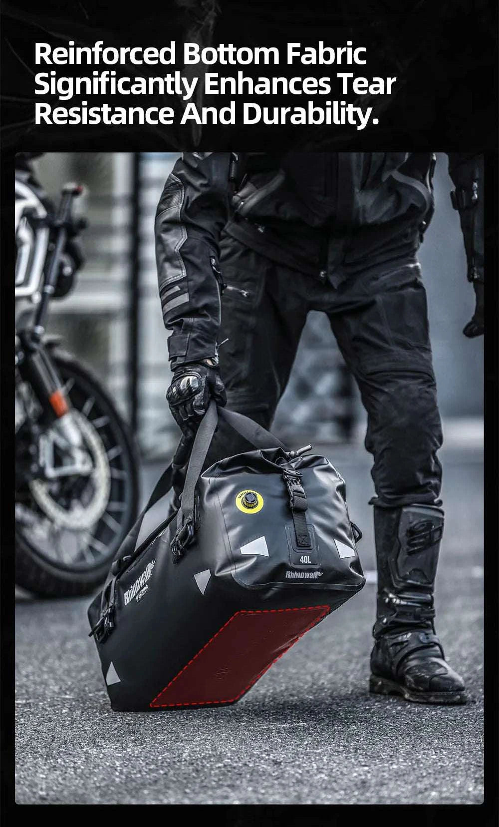 Waterproof Motorcycle Saddle Bag 20L 40L 65L Tail Seat Storage Pack-20L / China Mainland