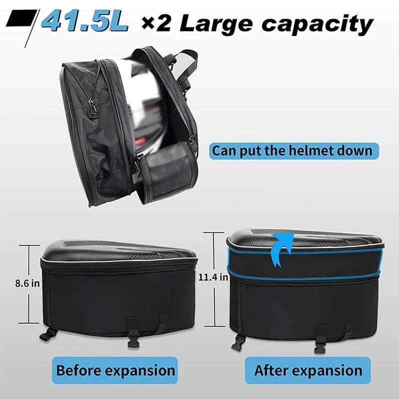 Waterproof Motorcycle Saddle Bags 2PCS Universal Side Pannier Set-Oxford and plastic / China Mainland