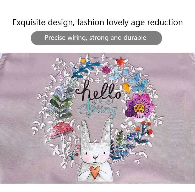 Waterproof Oil-Proof Kitchen Apron with Hand-Wipe Design-Pink