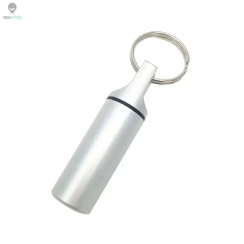 Waterproof Pill Box Keychain for Dry Daily Medication Storage-Bright Black