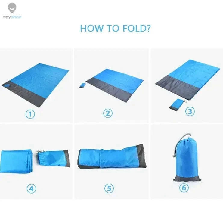 Waterproof Pocket Beach Mat – Compact, Sand‑Free Outdoor Blanket-Orange