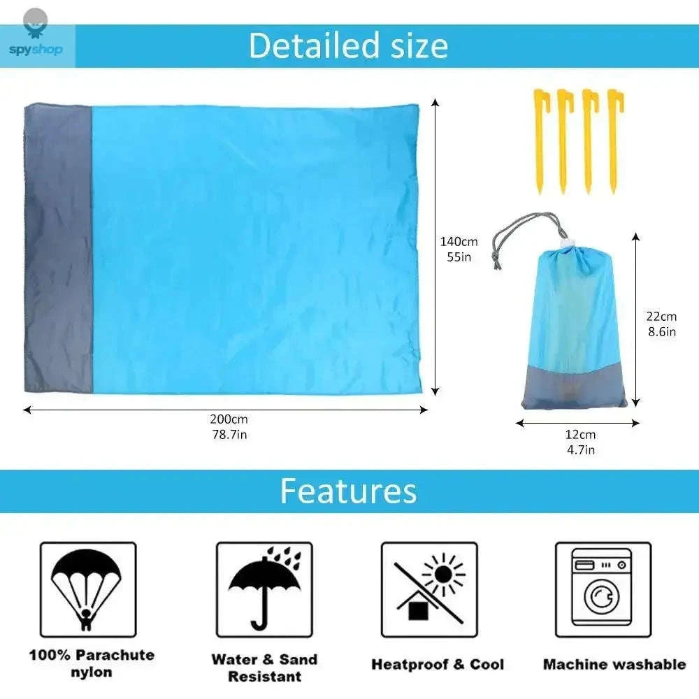 Waterproof Pocket Beach Mat – Compact, Sand‑Free Outdoor Blanket-Orange