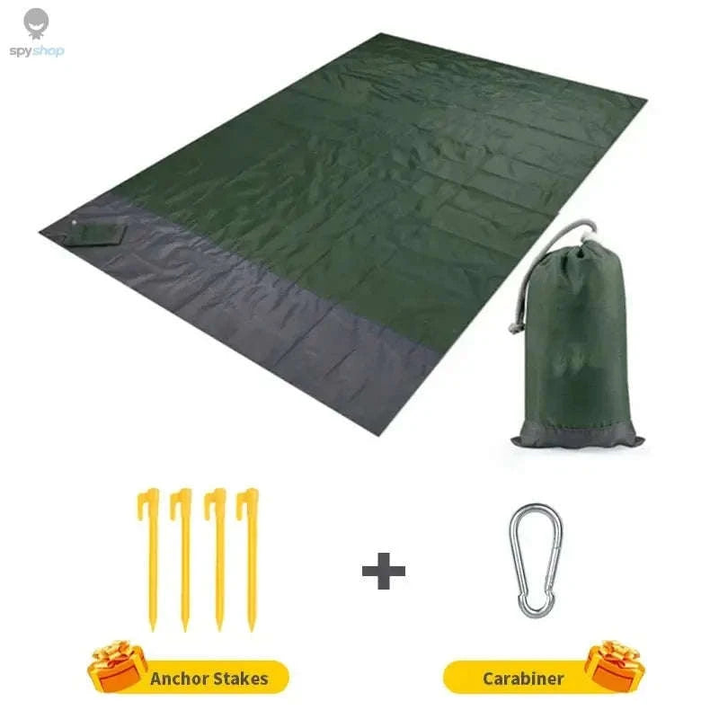 Waterproof Pocket Beach Mat – Compact, Sand‑Free Outdoor Blanket-Orange