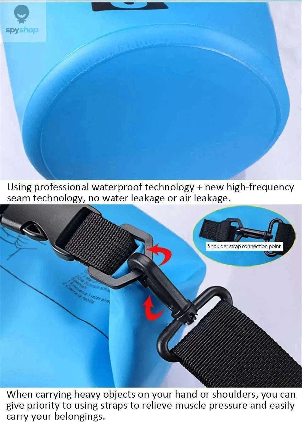 Waterproof PVC Dry Bag for Kayaking and Outdoor Adventures-A5 2L-No straps