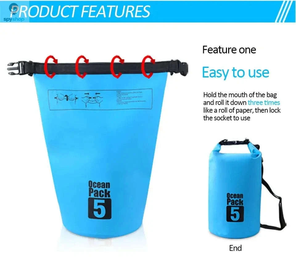 Waterproof PVC Dry Bag for Kayaking & Outdoor Adventures-A6 2L-No straps