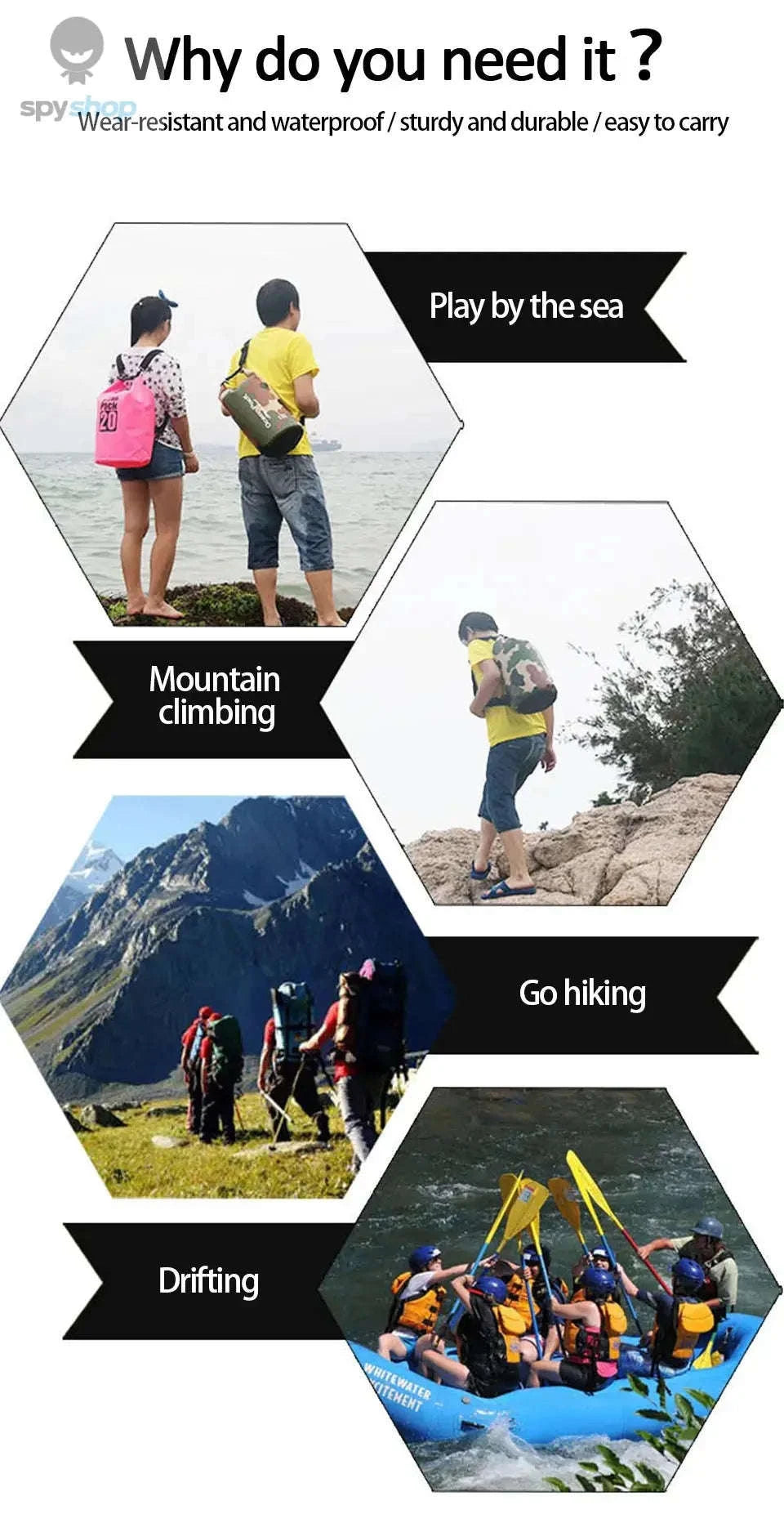 Waterproof PVC Dry Bag for Kayaking & Outdoor Adventures-A6 2L-No straps