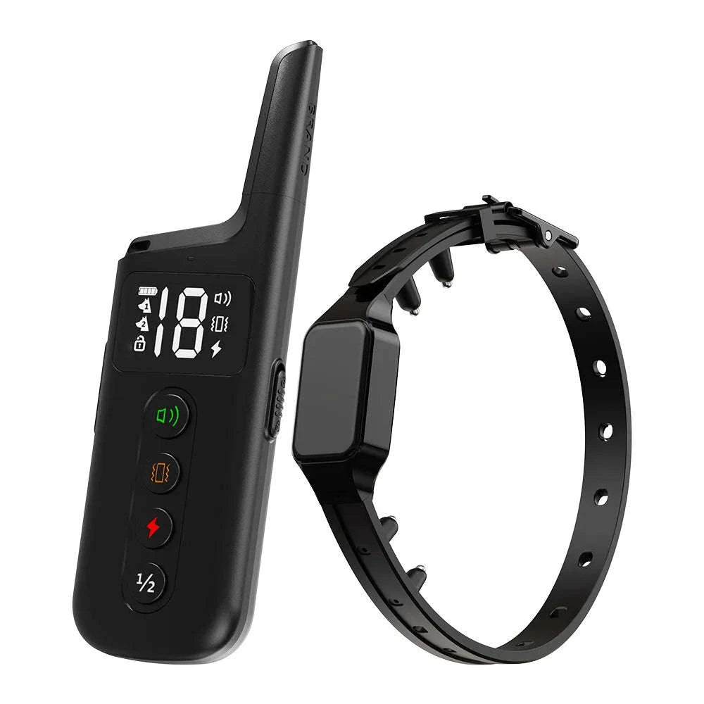 Waterproof Rechargeable Dog Training Collar with 500m Remote Control-black