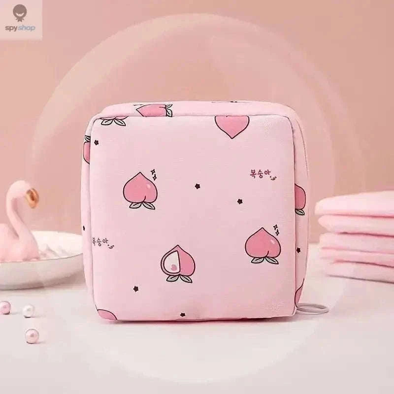 Waterproof Sanitary Napkin Storage Pouch for Discreet Daily Carry-Black Flamingo