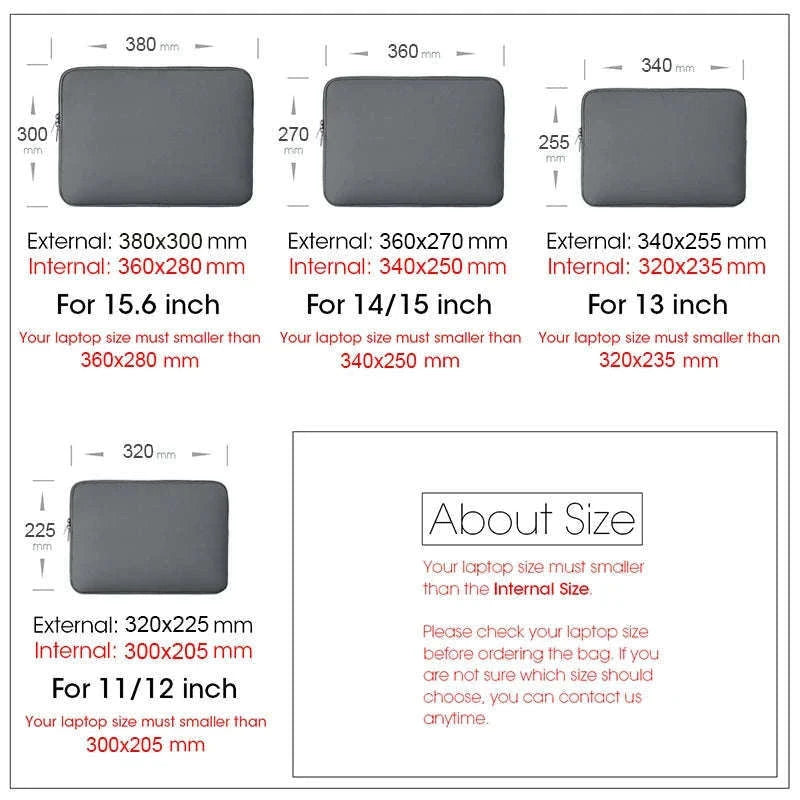 Waterproof Shockproof Laptop Sleeve for Daily Protection-Black / For 15.6 Inch