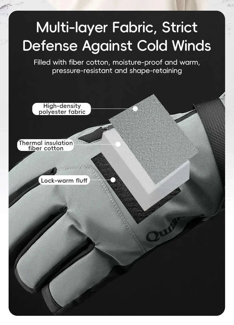 Waterproof Ski Gloves with Touchscreen & Anti-Slip Grip-014-S347-PK / XL