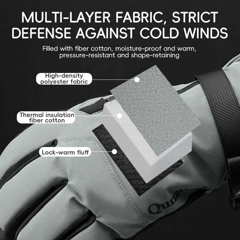 Waterproof Ski Gloves with Touchscreen & Anti-Slip Grip-014-S347-PK / XL
