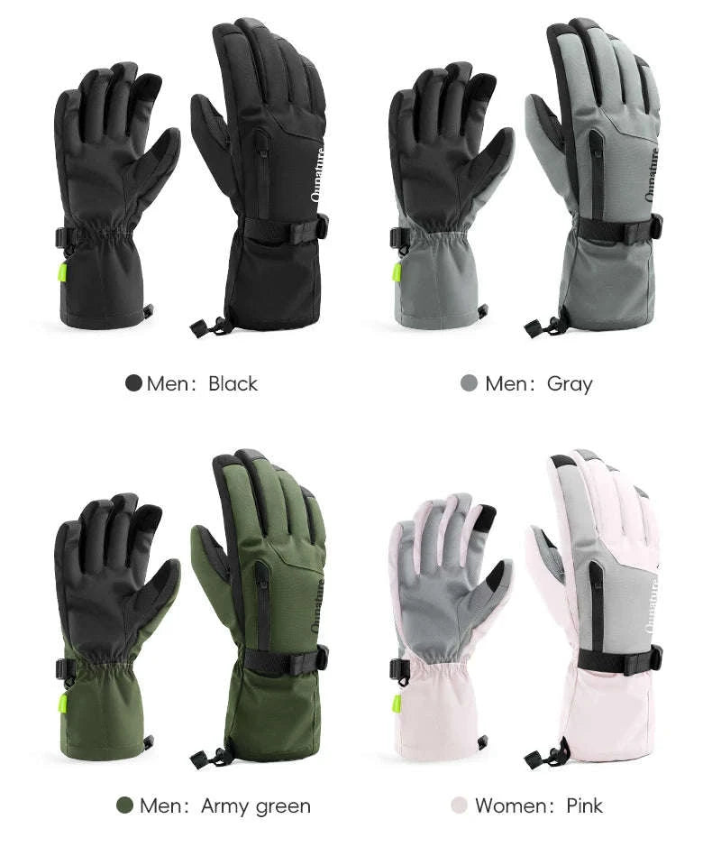 Waterproof Ski Gloves with Touchscreen & Anti-Slip Grip-014-S347-PK / XL
