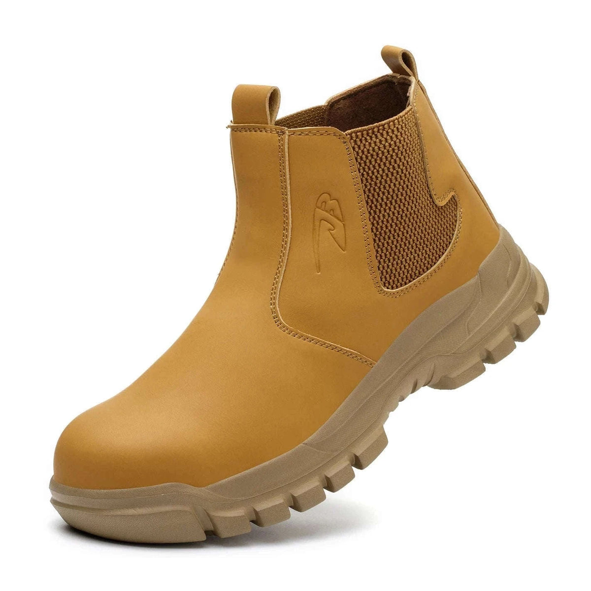Waterproof Steel Toe Work Boots for Men with Ankle Support-680-Yellow / 45