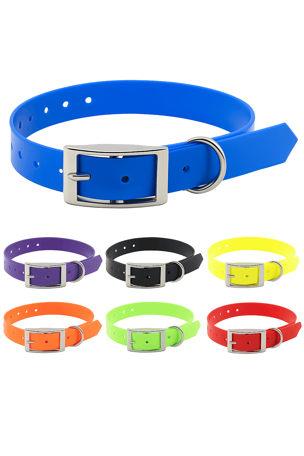 Waterproof TPU Nylon Dog Collar with Reflective Stripe-Red / S