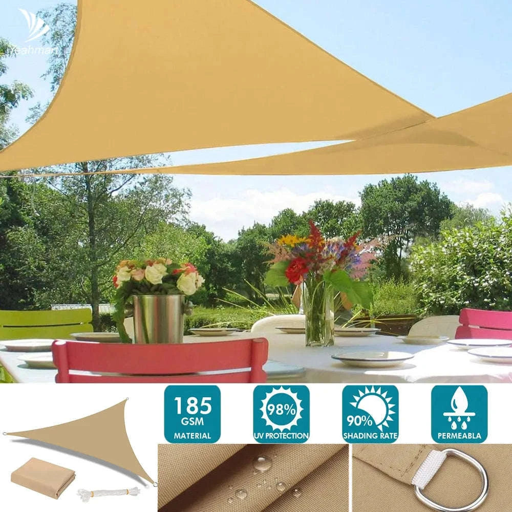 Waterproof Triangle Sun Shade Sail for Outdoor Protection-GREEN / 3X3X3M