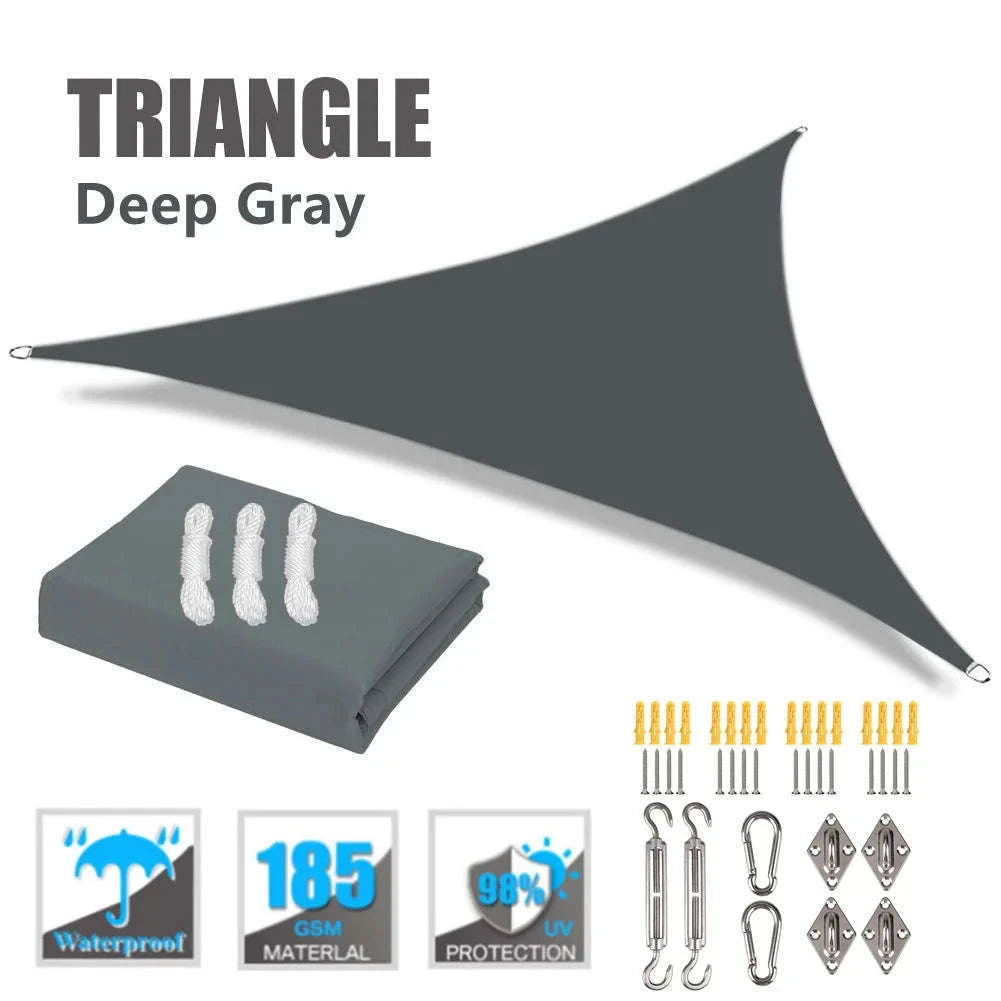 Waterproof Triangle Sun Shade Sail for Outdoor Protection-GREEN / 3X3X3M