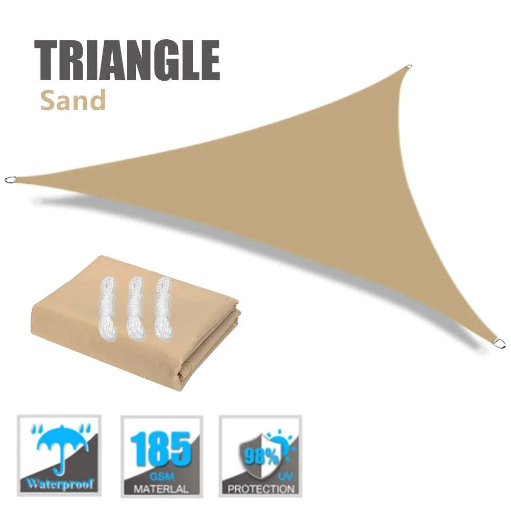 Waterproof Triangle Sun Shade Sail for Outdoor Protection-GREEN / 3X3X3M