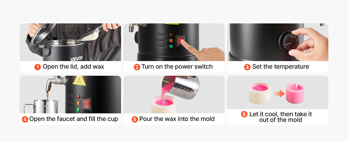 Wax Melter for Candle Making with Fast Heating & Easy Pour Spout