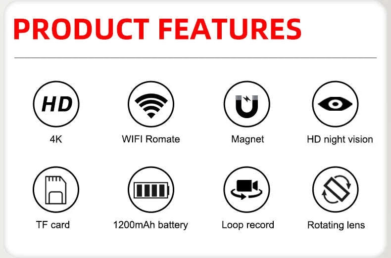 WD7 Mini Camera HD WiFi Camcorder with Night Vision-With Wifi / Plus 32GB TF Card