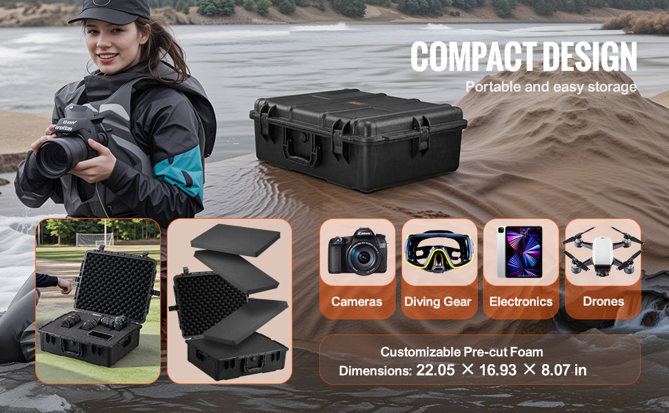 IP67 Waterproof Hard Case with Custom Foam & Secure Lock Design