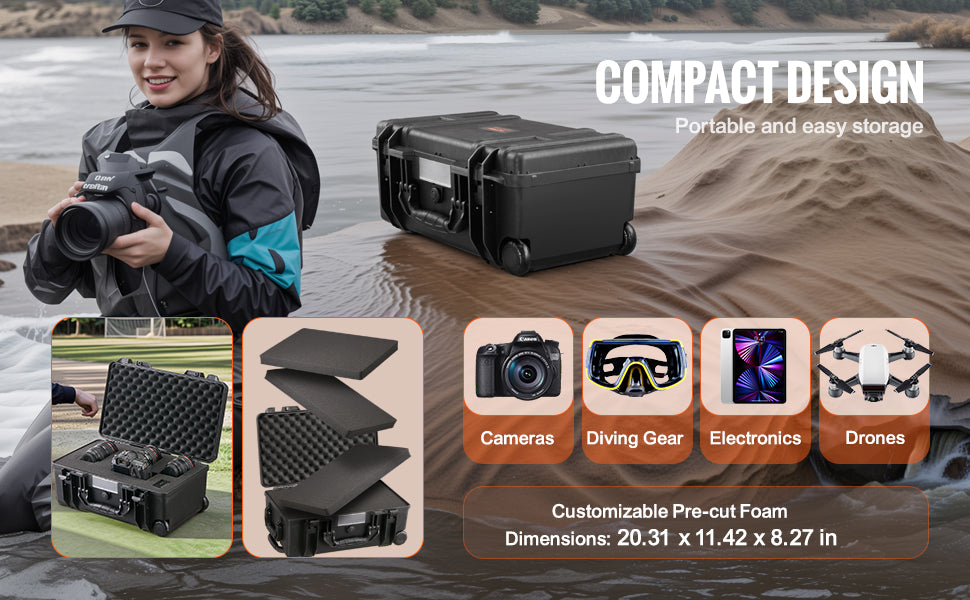IP67 Waterproof Hard Case with Custom Foam & Secure Lock Design