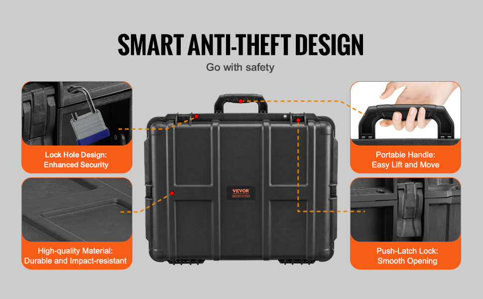 IP67 Waterproof Hard Case with Custom Foam & Secure Lock Design