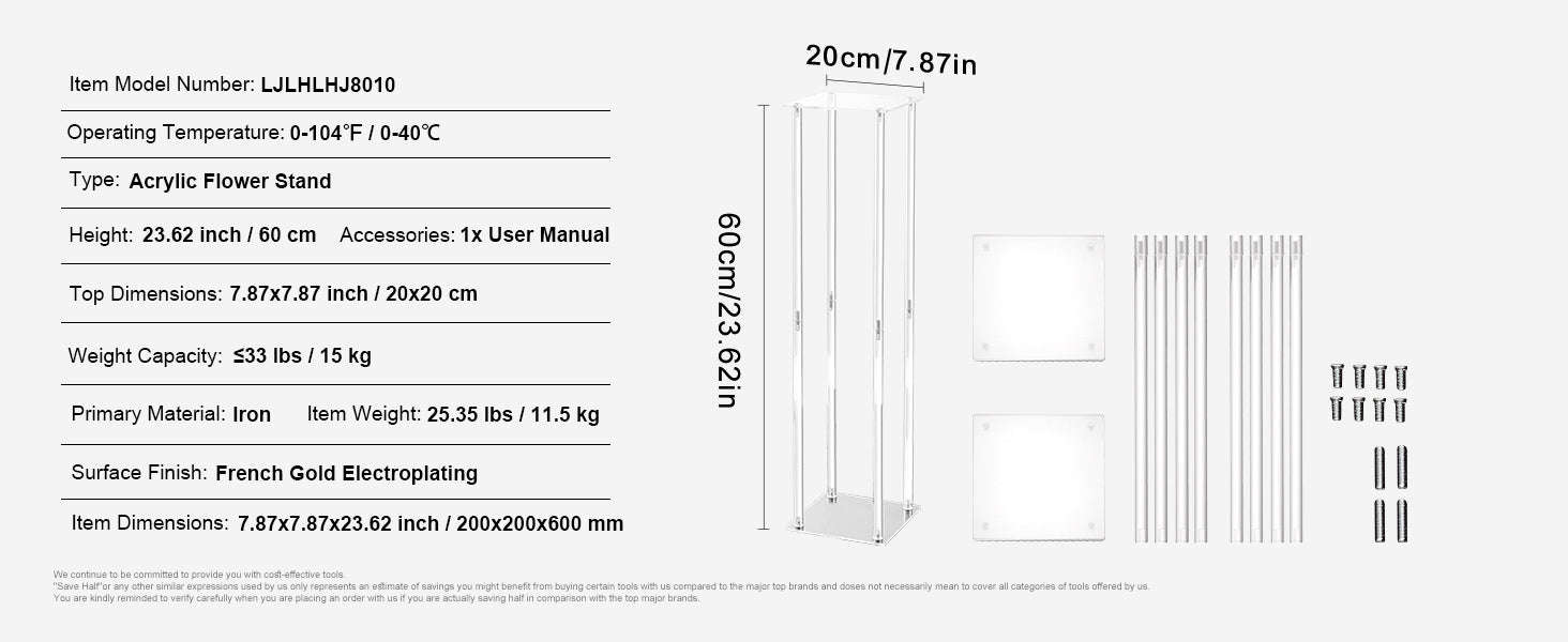 Wedding Flower Stand Floral Display Rack-2pcs 80cm A / United States