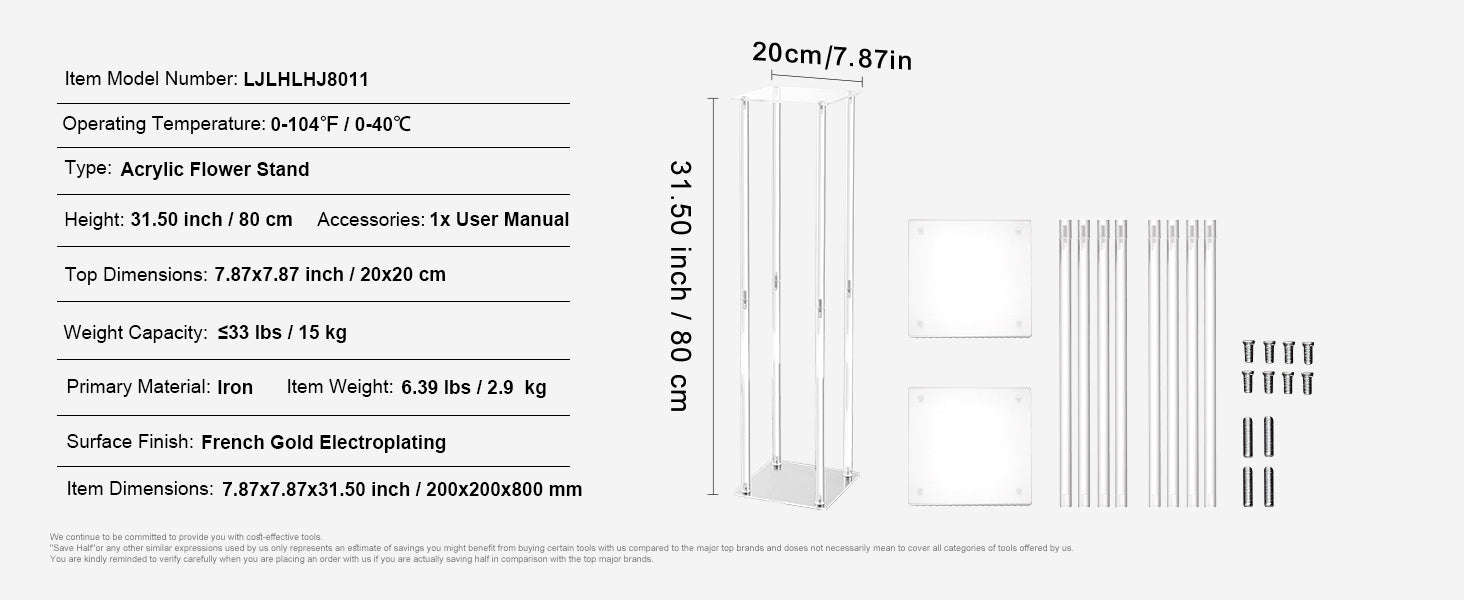 Wedding Flower Stand Floral Display Rack-2pcs 80cm A / United States