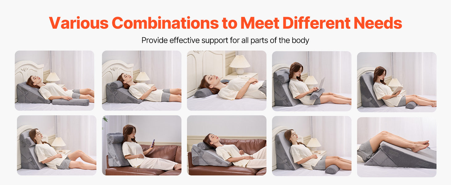 Coussin cale-lit réglable pour le sommeil, le soulagement du reflux et le soutien