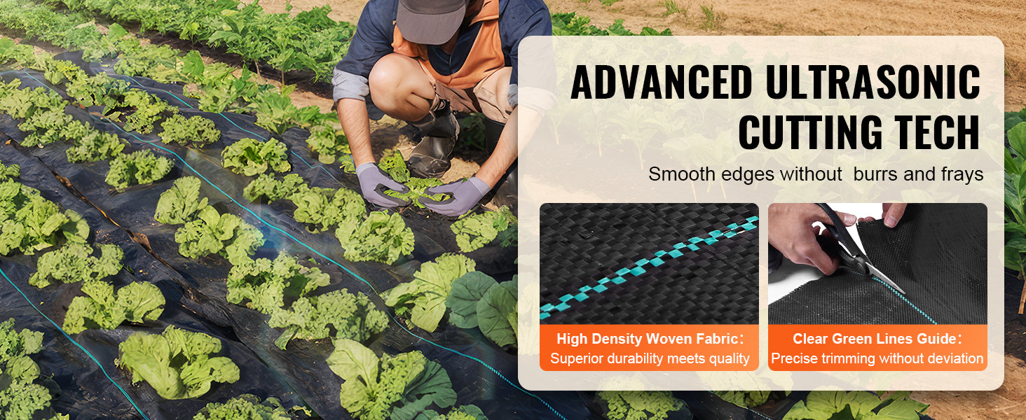 VEVOR 3FTx50FT Premium Heavy Duty Weed Barrier Landscape Fabric 3.2OZ Woven Geotextile Fabric Under Gravel High Permeability
